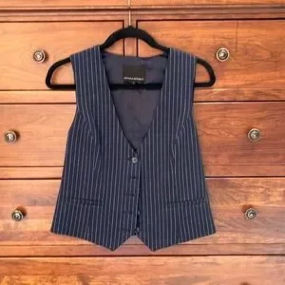 Banana Republic Navy Pinstripe Vest Size 10